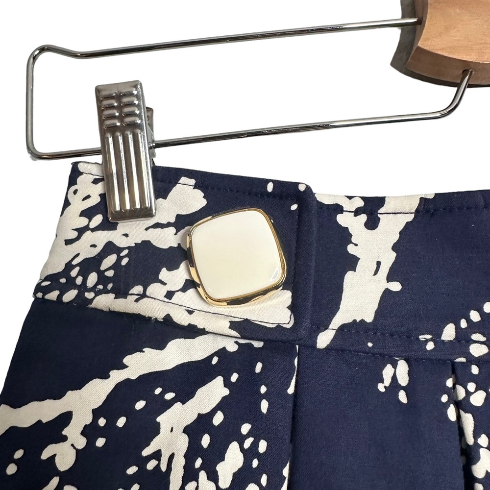 Shoshanna Navy & Ivory Coral Print A Line Skirt - Picture 2 of 4